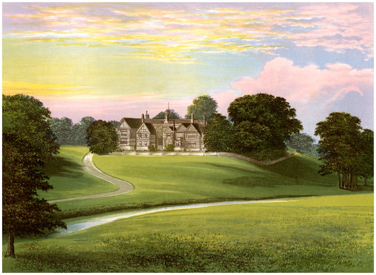 Bramall Hall, Cheshire, domov rodiny Davenport, c1880 od Unbekannt