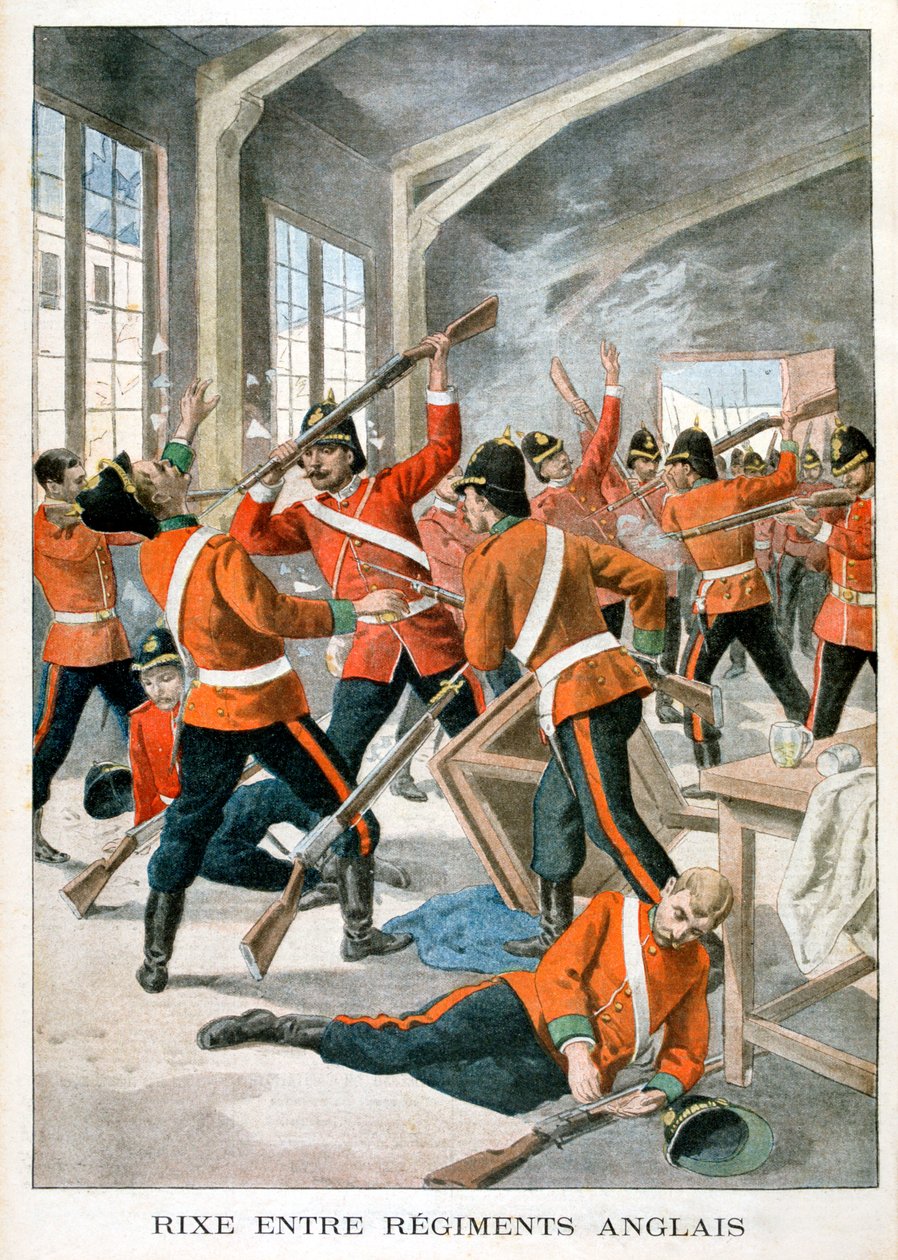 Rvačka mezi britskými armádními pluky, 1901 od Unbekannt