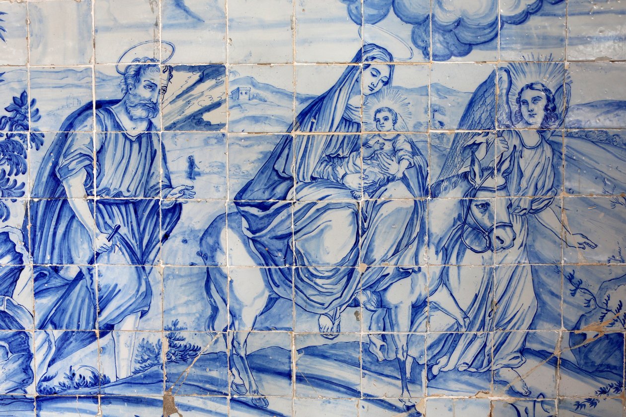 Brazílie, Bahia, Salvador: Azulejo v kostele Bonfim: let do Egypta od Unbekannt