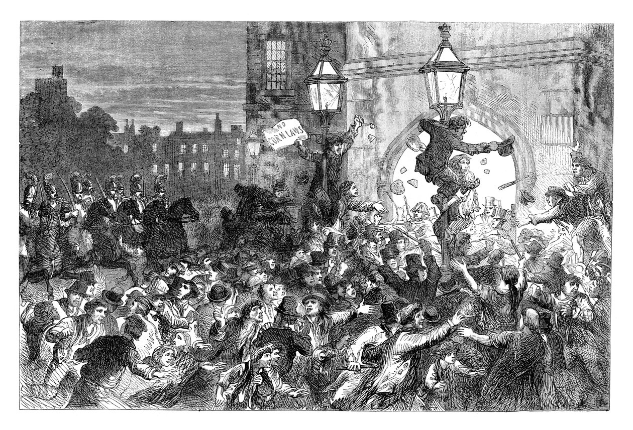 Chlebové nepokoje u vchodu do Dolní sněmovny, Westminster, Londýn, 1815 c1895 od Unbekannt