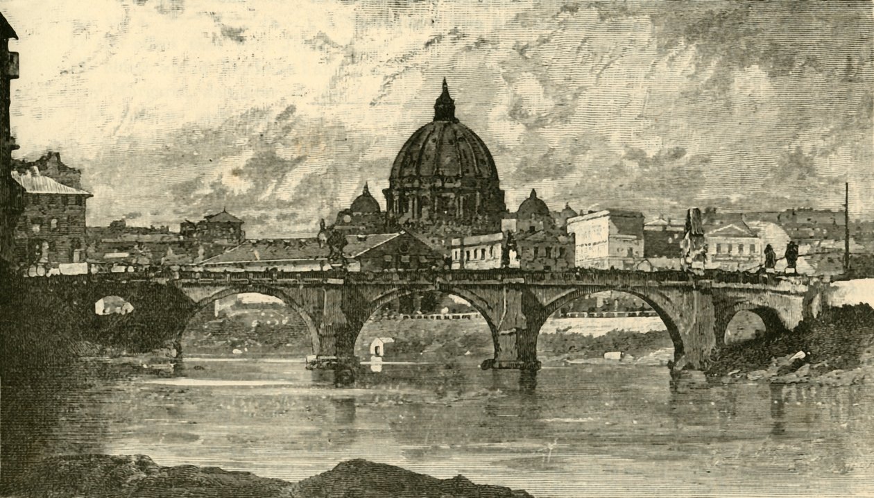 Most svatého Angela, Řím, 1890. od Unbekannt