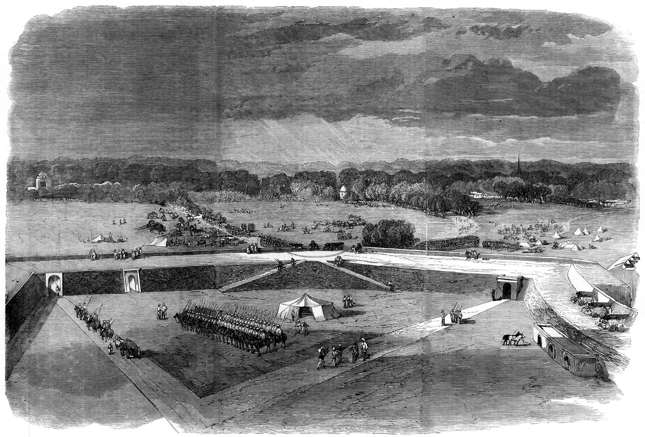 Brigádní generál Havelock opouští pevnost Allahabad, aby znovu dobyl Cawnpore, 1857 od Unbekannt