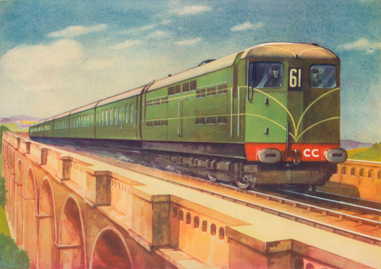 Brighton Belle, S.R.s Electric Locomotive, přes Ouse viadukt, 1940 od Unbekannt