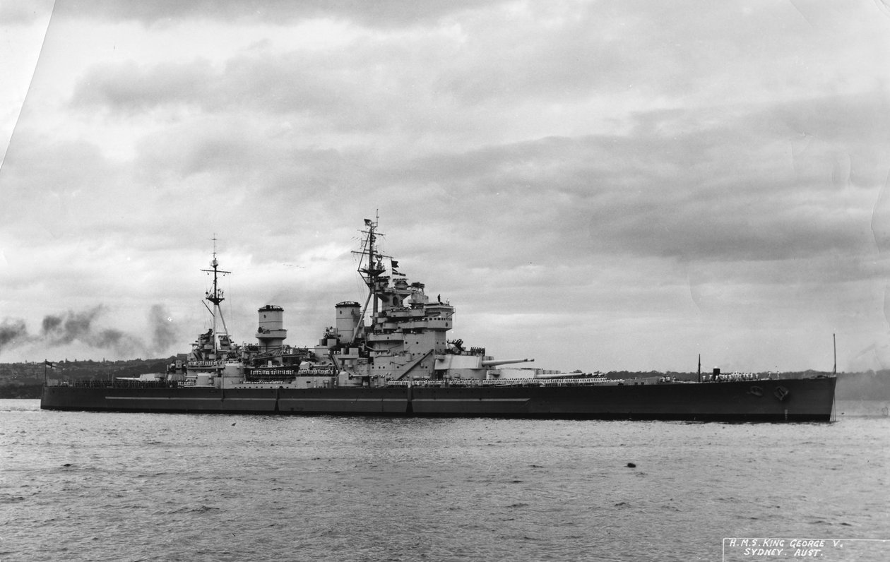 Britská bitevní loď HMS King George V, Sydney, Austrálie, 1945 od Unbekannt