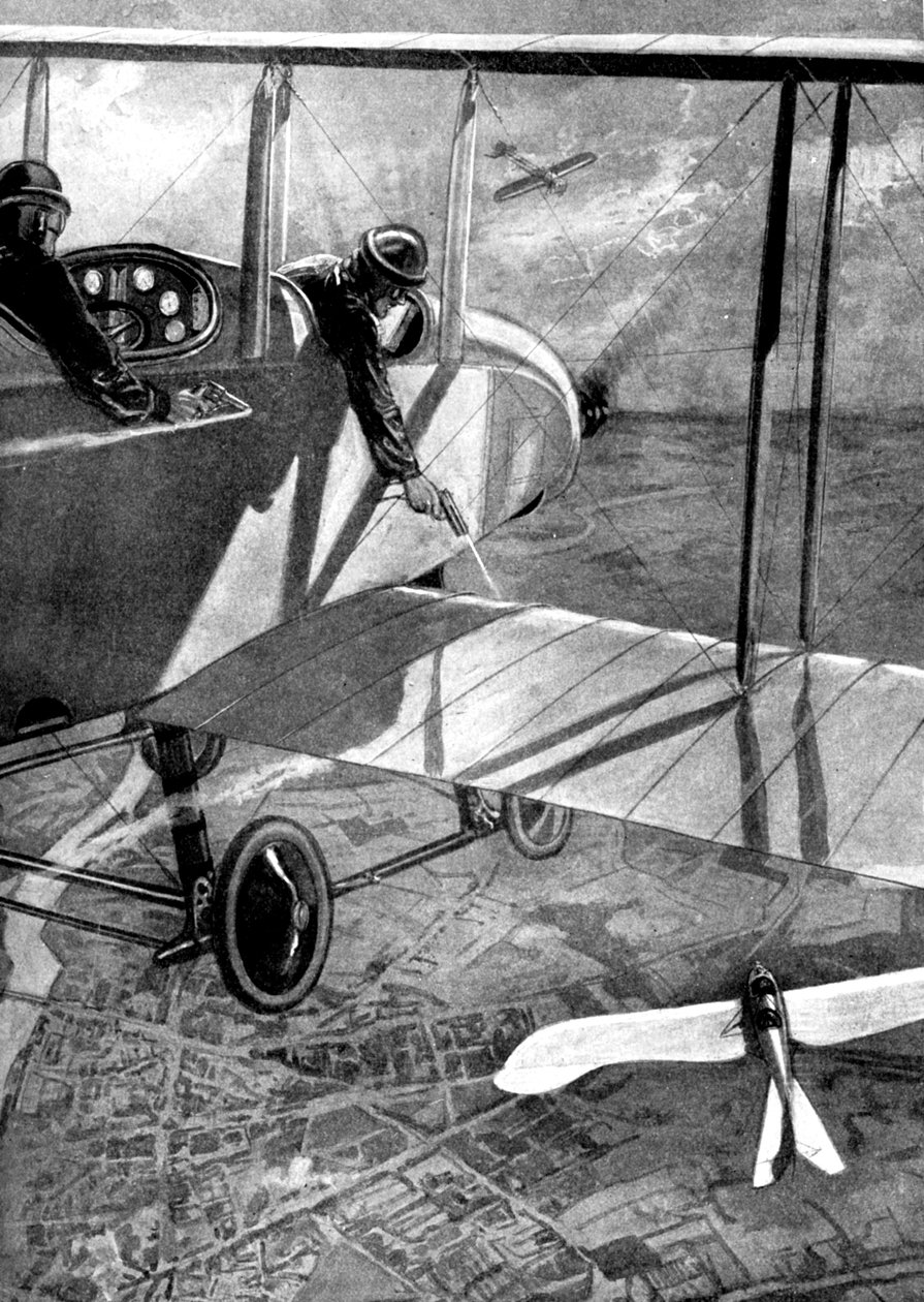Britský dvouplošník versus německý Taube, první světová válka, 1914 od Unbekannt