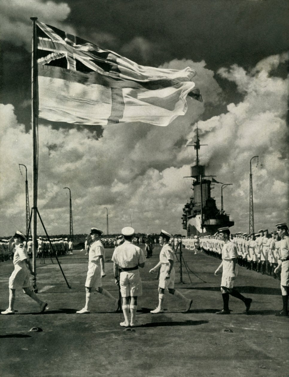 Britští námořníci na palubě letadlové lodi, druhá světová válka, c1943. od Unbekannt