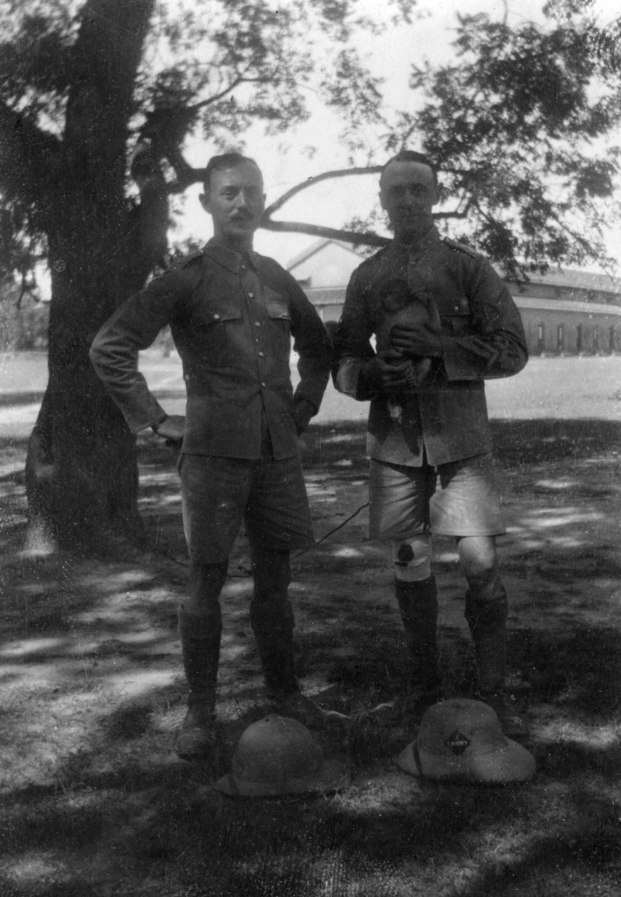 Britští vojáci, Muttra, Indie, 1917 od Unbekannt