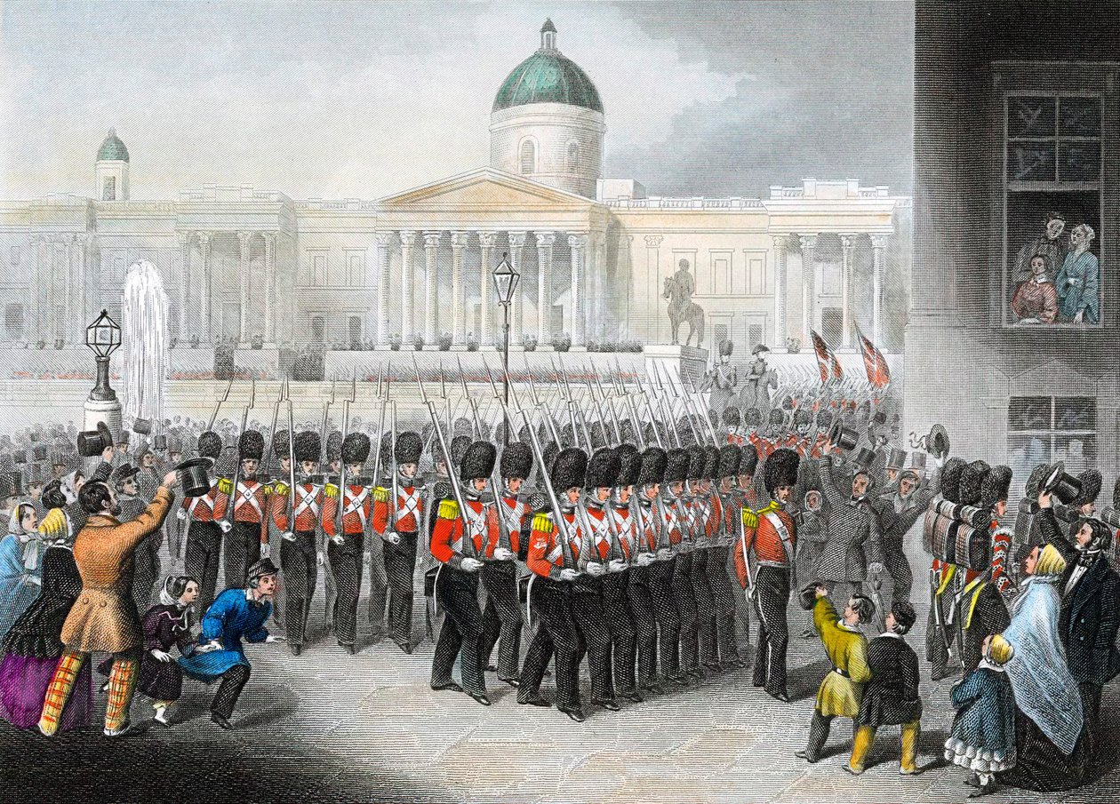 Britští vojáci odjíždějící do krymské války rusko-turecká válka 1853-1856, c1860 od Unbekannt