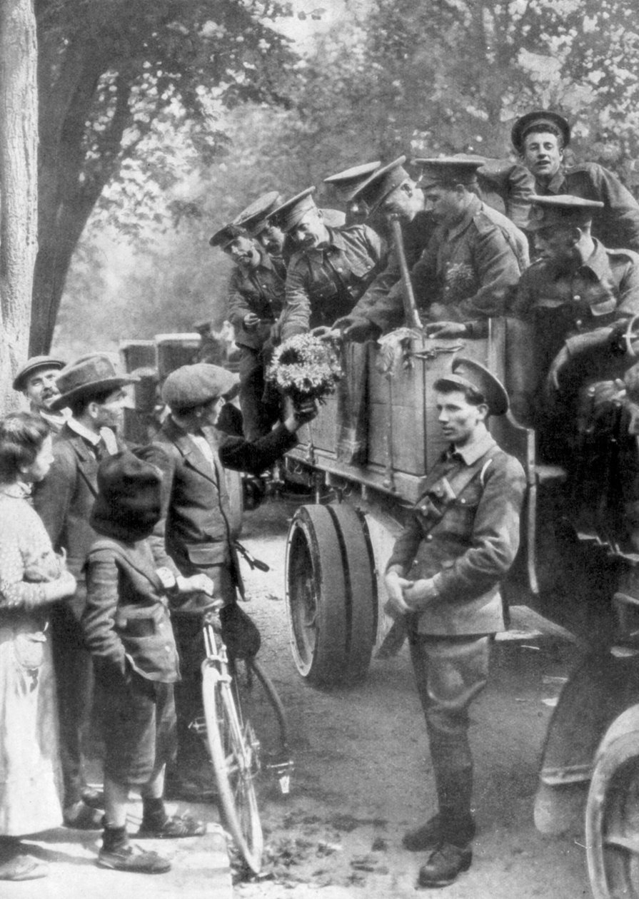 Britské jednotky na cestě na frontu, Francie, 1914 od Unbekannt