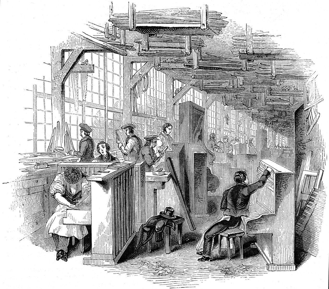 Továrna na klavíry Broadwoods, Horseferry Road, Westminster, Londýn, 1842 od Unbekannt