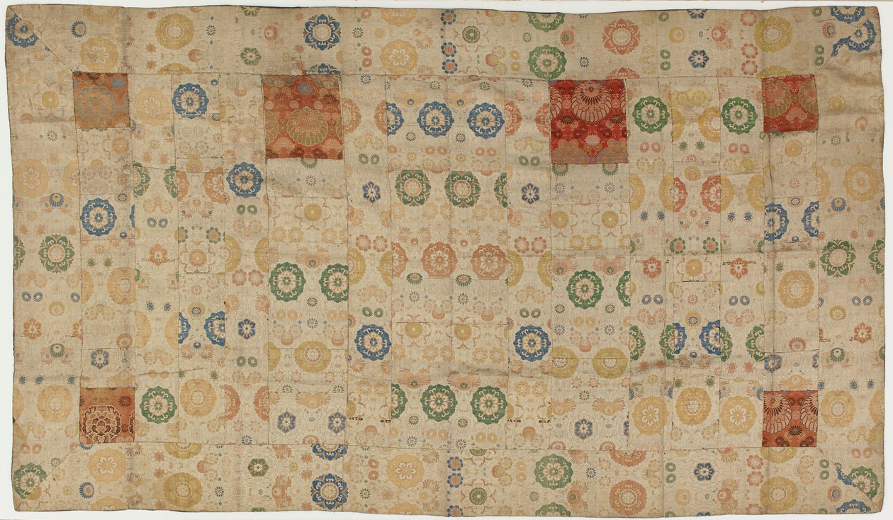 Brokát, hedvábí. Roucho buddhistického mnicha, záplatované, kesa, období Edo, 1615-1868. od Unbekannt