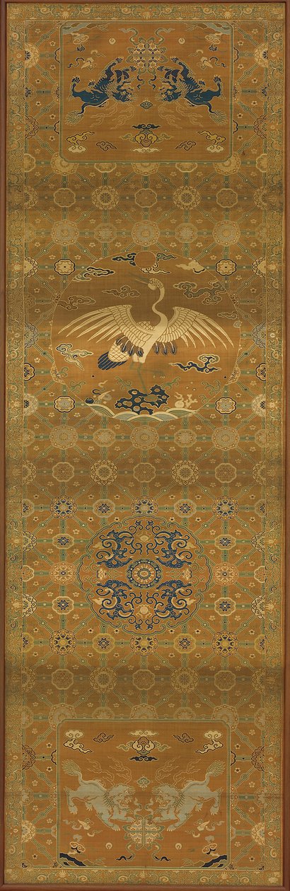 Brokát, hedvábí. Podlouhlý panel, potah židle, dynastie Qing, 18. století. od Unbekannt