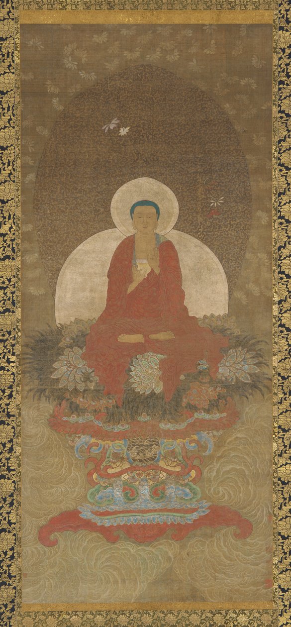 Buddha trůnící na podložce Kusa Grass, 17. století. od Unbekannt