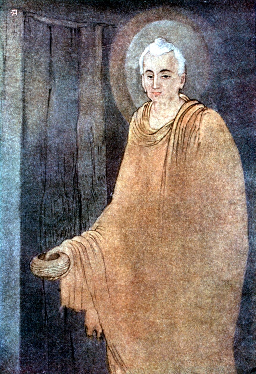 Buddha jako žebrák v šafránovém rouchu od Unbekannt
