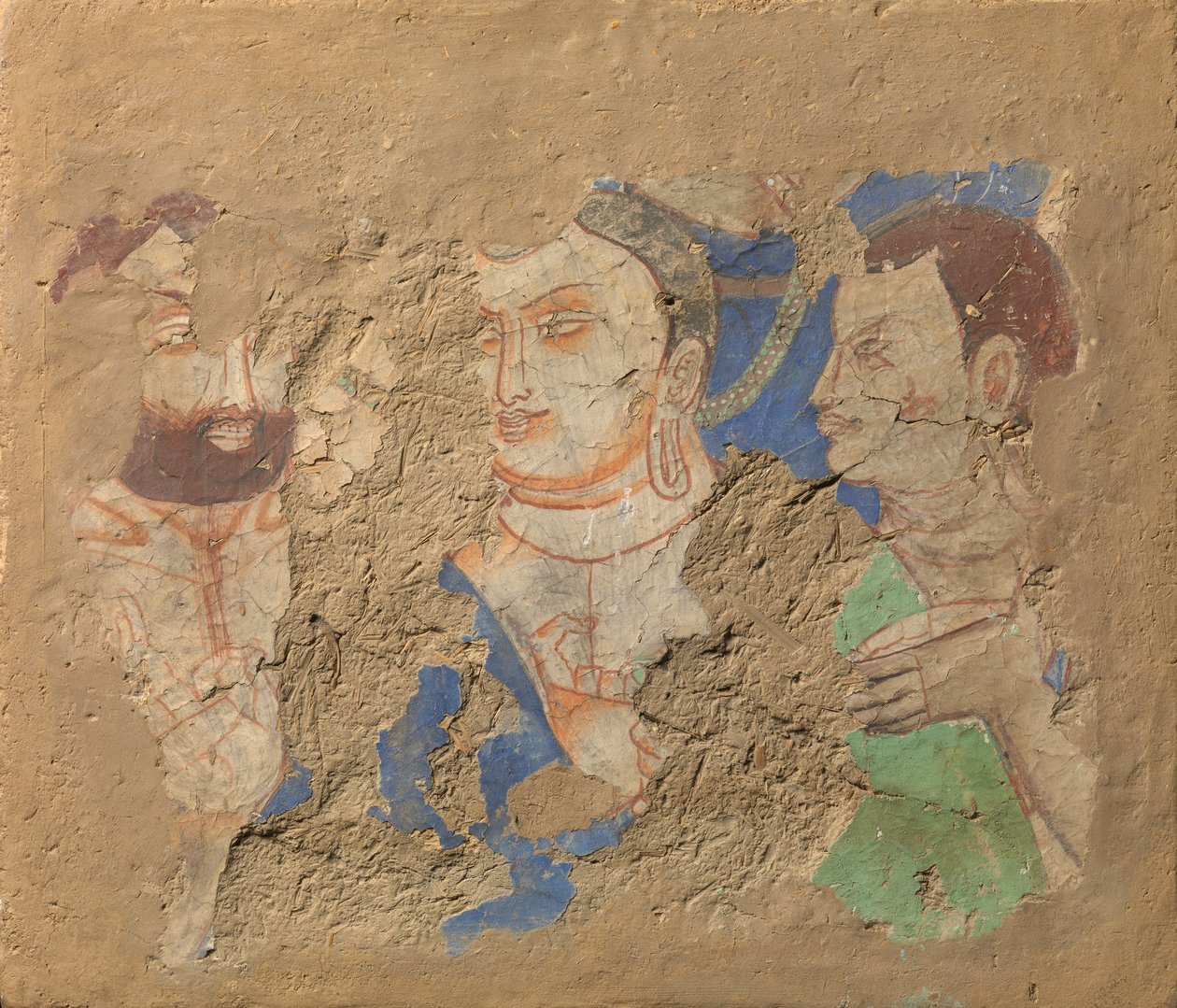 Buddha se dvěma učedníky, ca. 6.-7. století. od Unbekannt