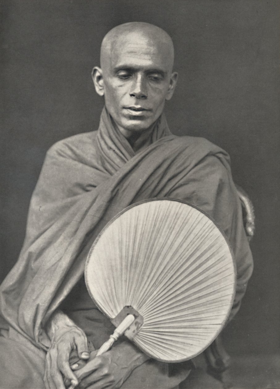 Buddhistický mnich barmské sekty s palmovými listy, 1926 od Unbekannt