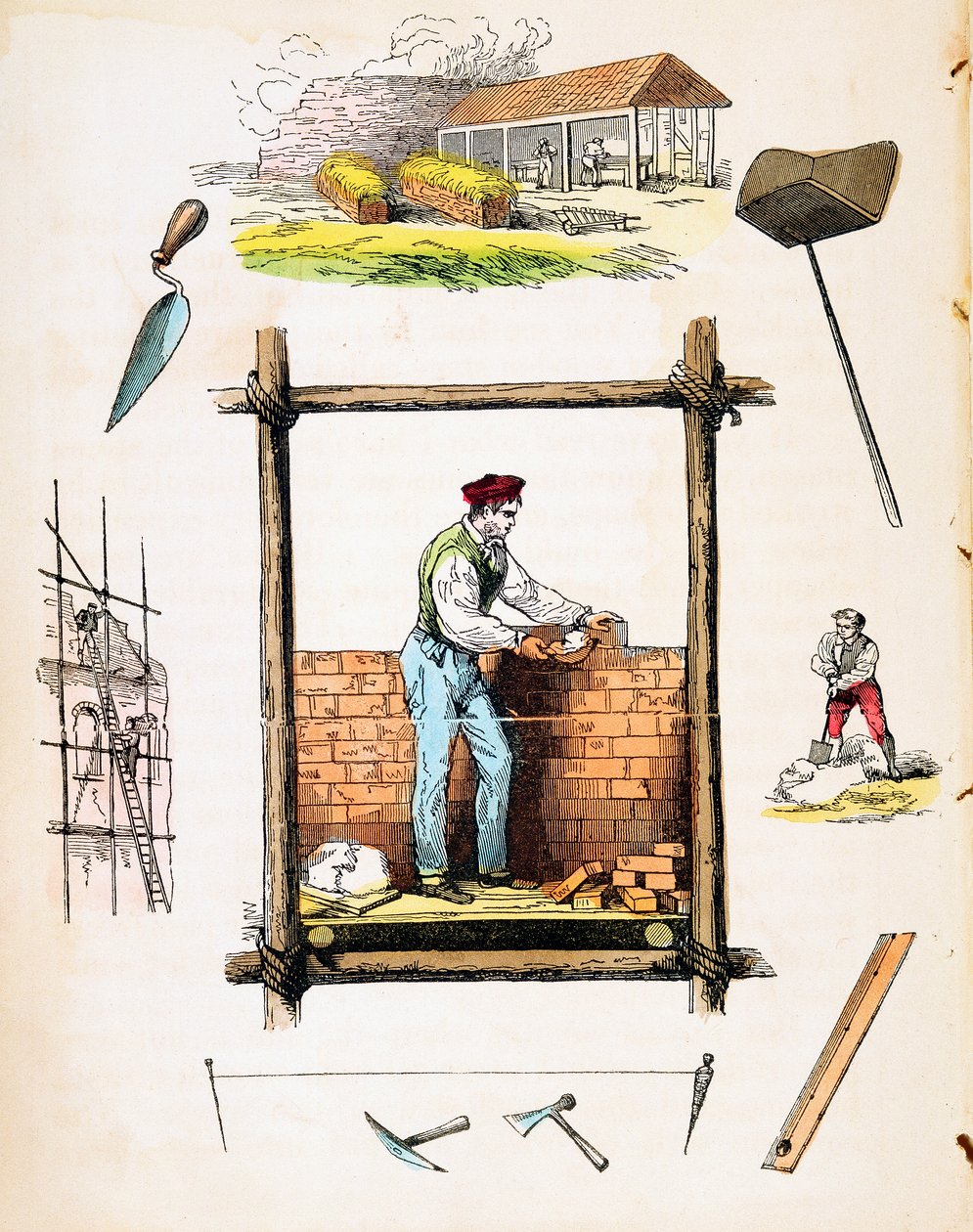 Stavebnictví, c1845 od Unbekannt