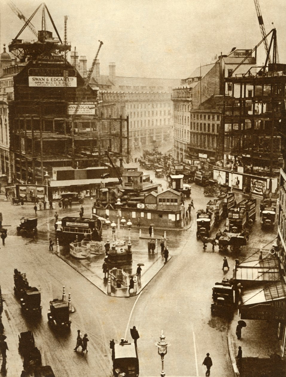 Stavební práce na Piccadilly Circus v Londýně, 1926, 1935. od Unbekannt