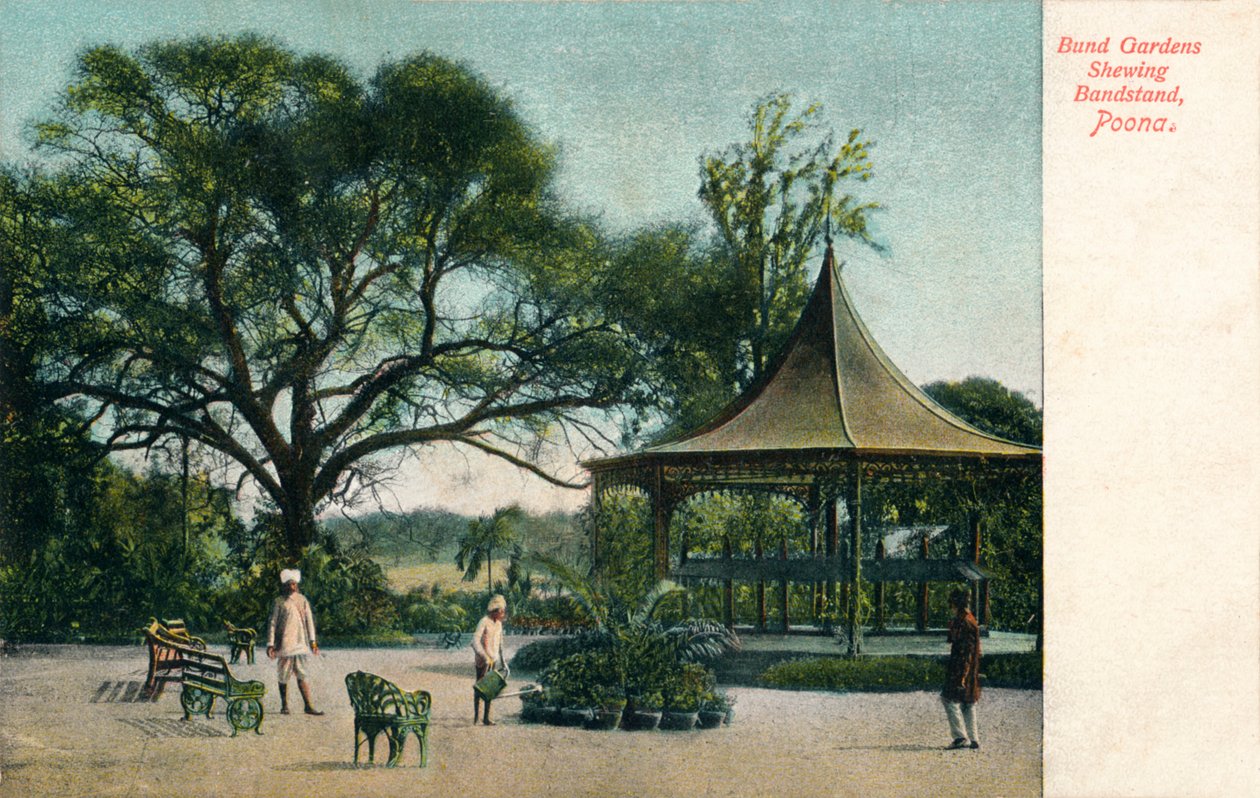 Bund Gardens Shewing Bandstand, Poona, c1900 od Unbekannt