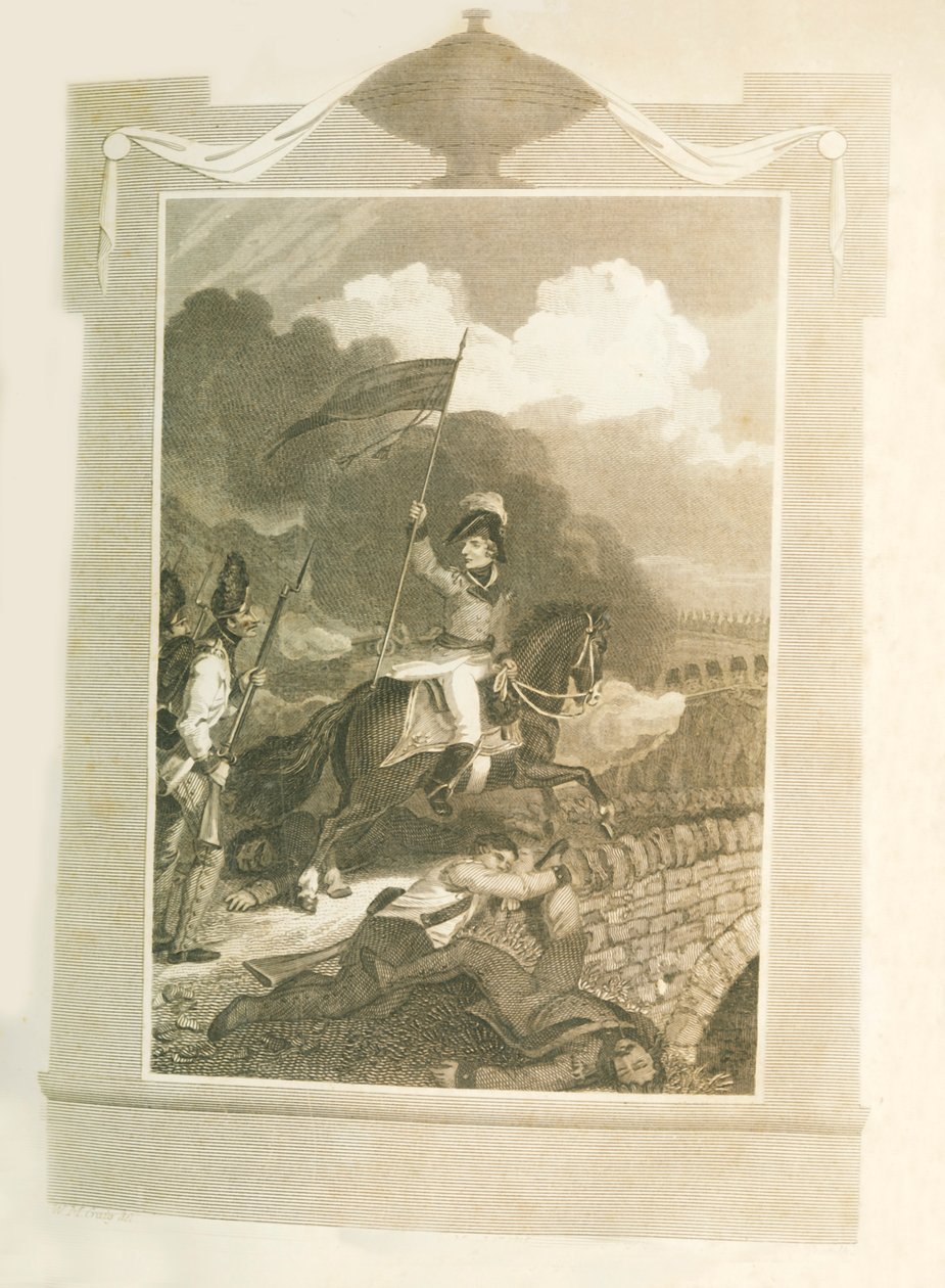 Buonaparte se pokouší prosadit most Arcole, 1796, 1816. od Unbekannt