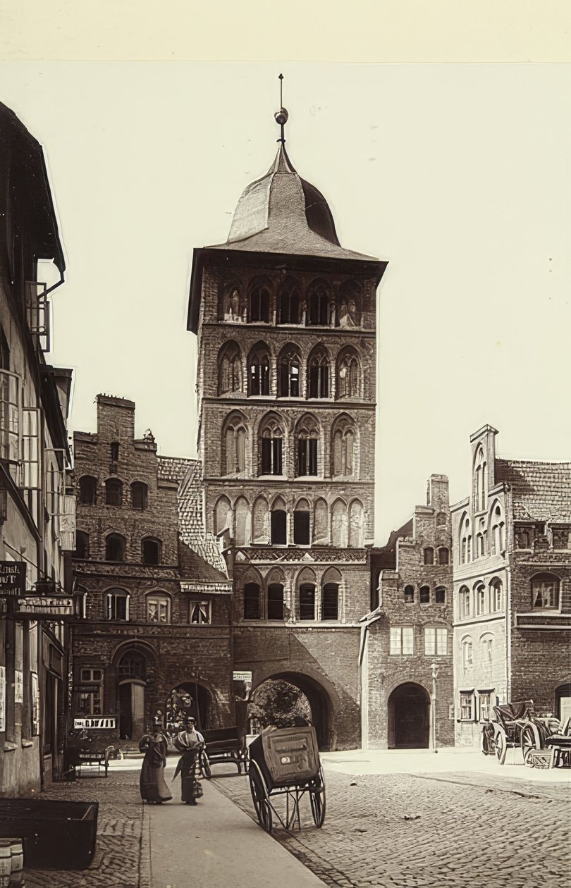 Brána hradu Lübeck. Kolem roku 1900 od Unbekannt