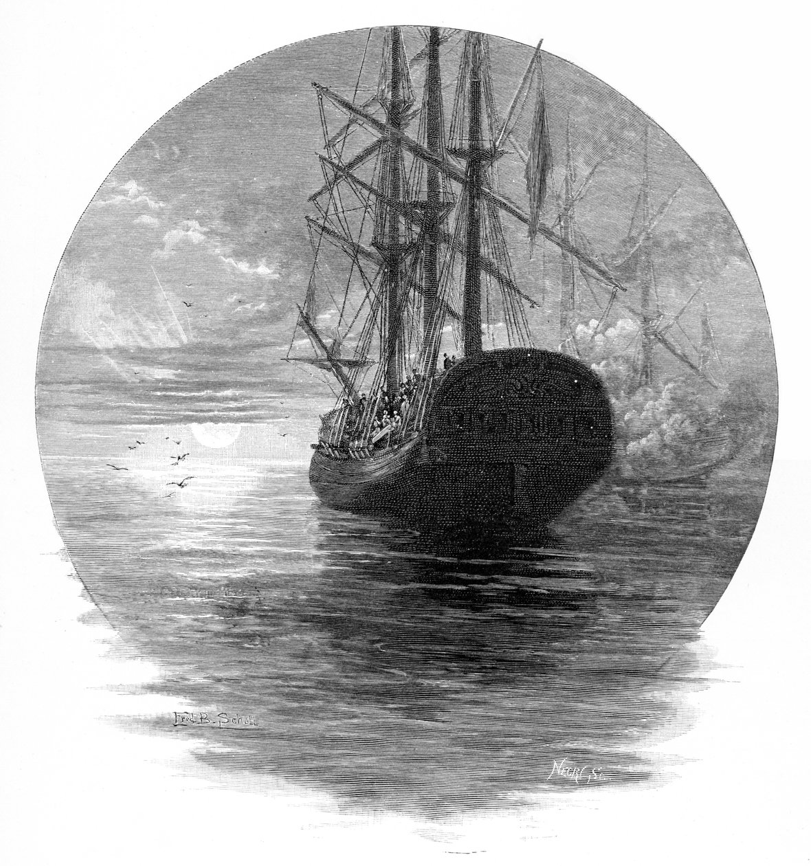 Pohřeb kapitána Cookse pozůstatky na moři, 1779 1886 od Unbekannt