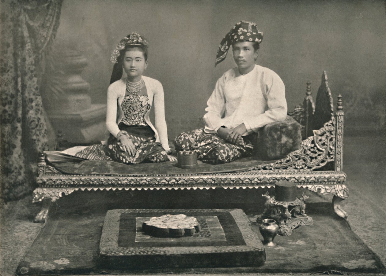 Barmský princ a princezna, 1900. od Unbekannt