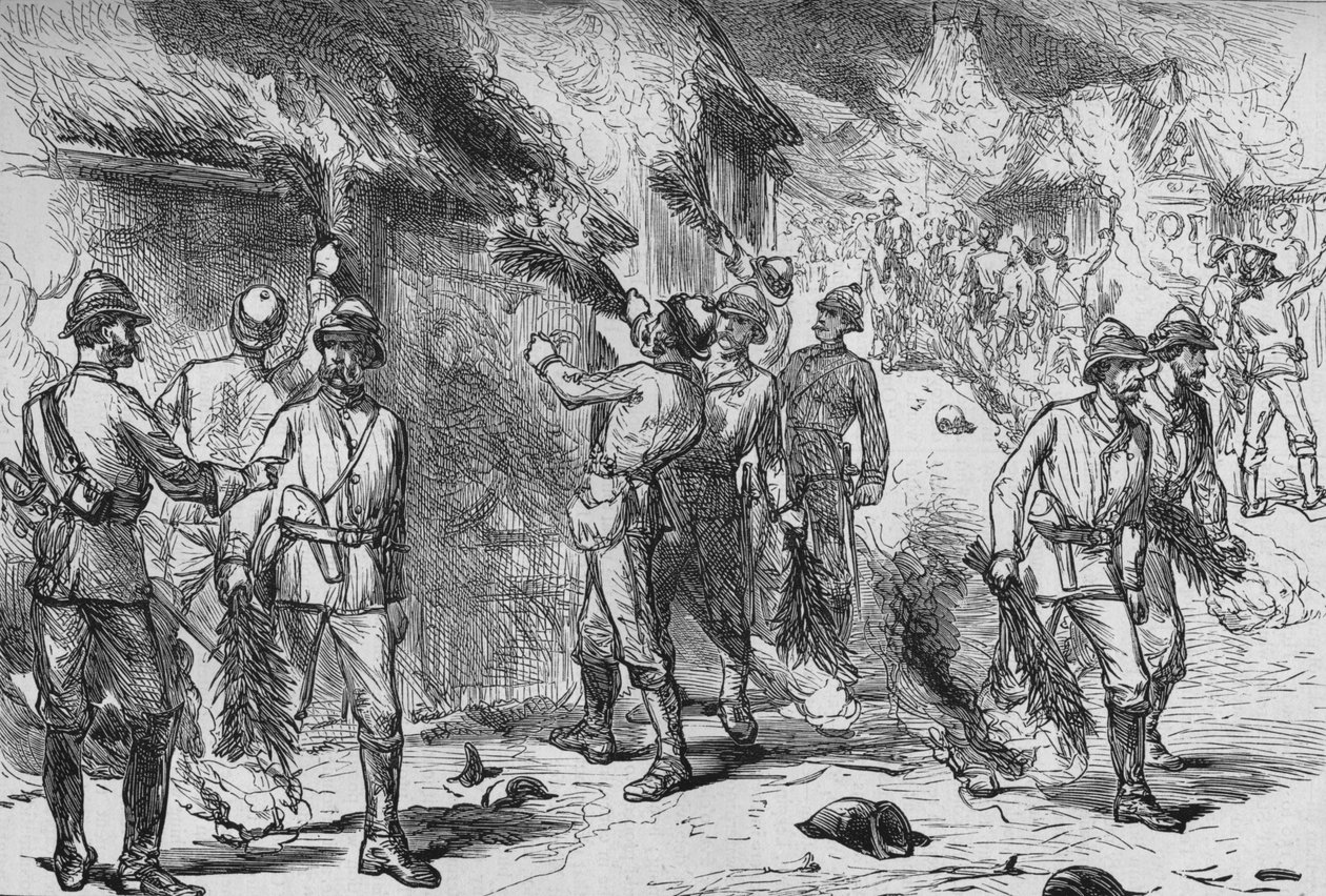 Burning of Coomassie, c1880 od Unbekannt