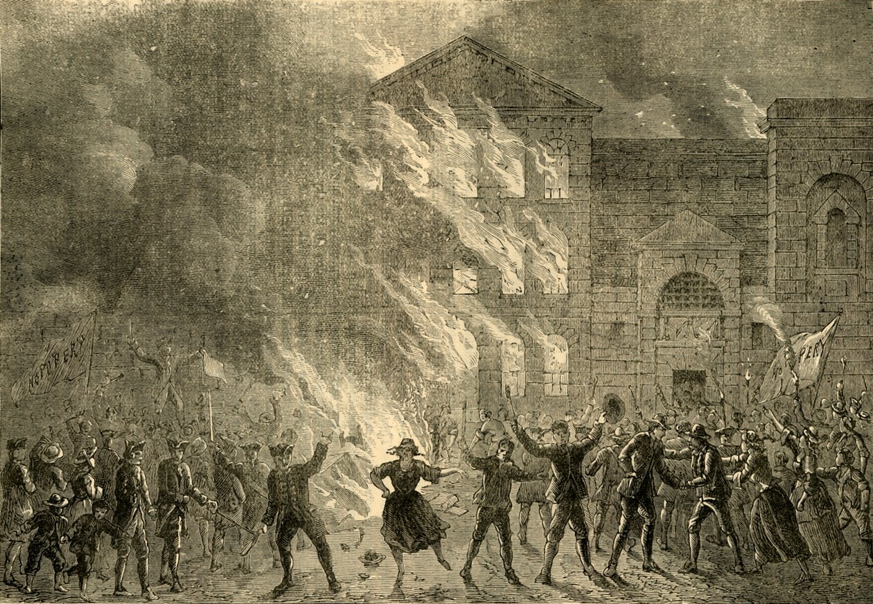 Burning of Newgate, 1780, c1872. od Unbekannt