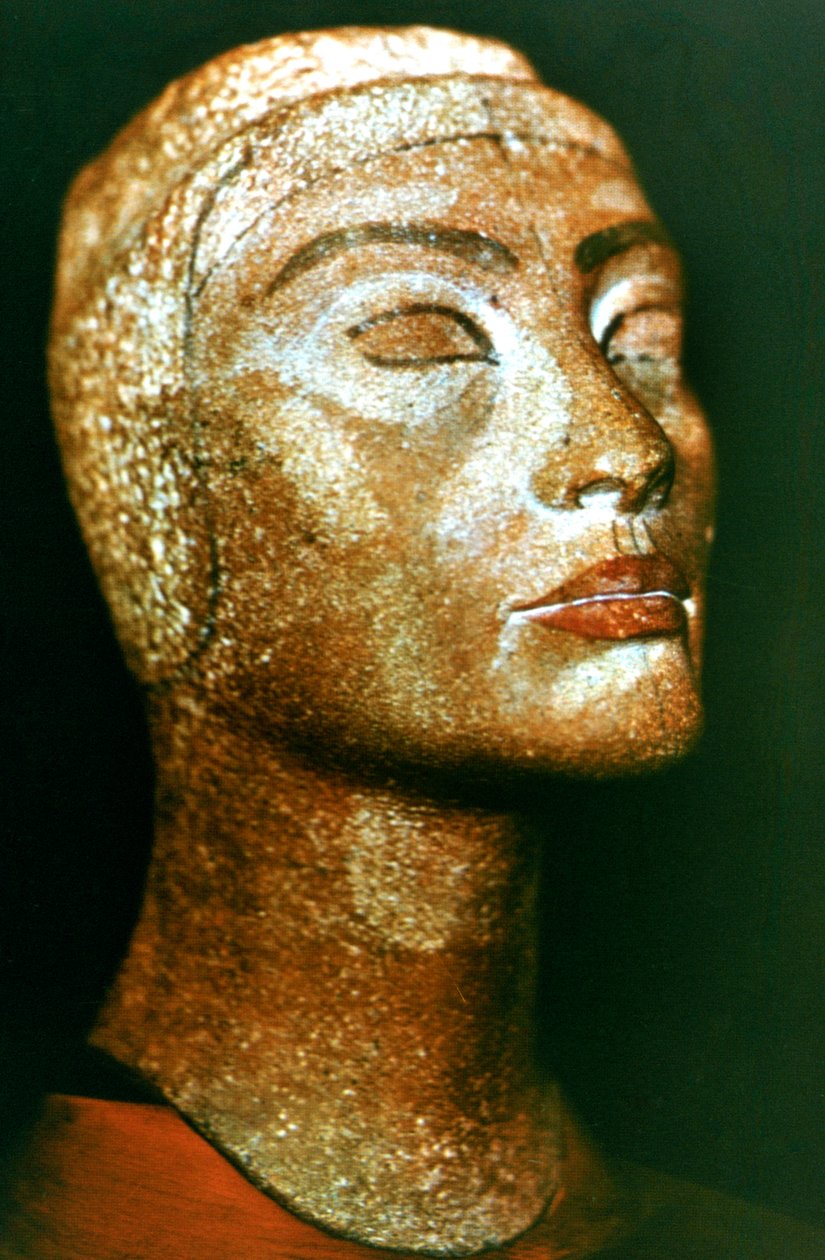 Busta Nefertiti, královny a manželky staroegyptského faraona Achnatona Amenhotepa IV. od Unbekannt