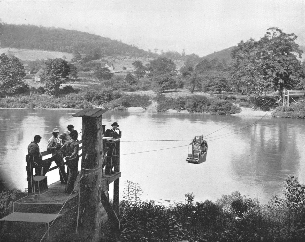 Cable Ferry, poblíž La Colle, Pennsylvania, USA, c1900. od Unbekannt