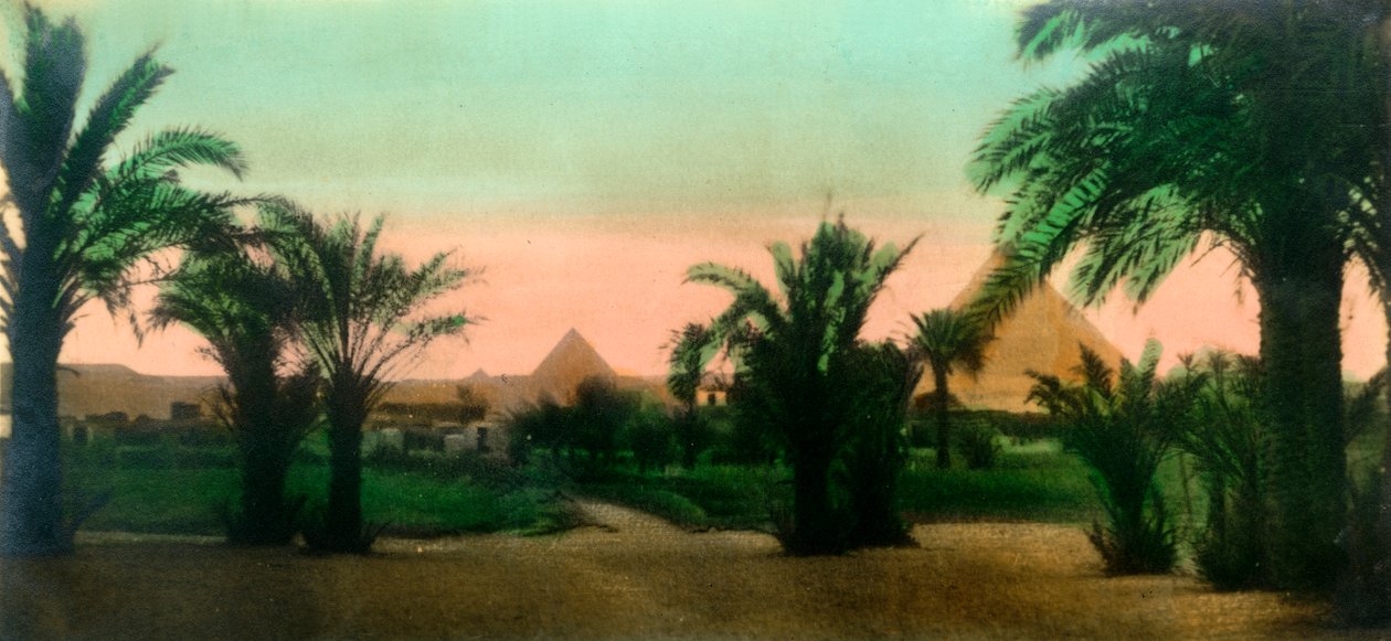 Káhira: Vesnice poblíž pyramid v Gizeh, c1918-c1939. od Unbekannt