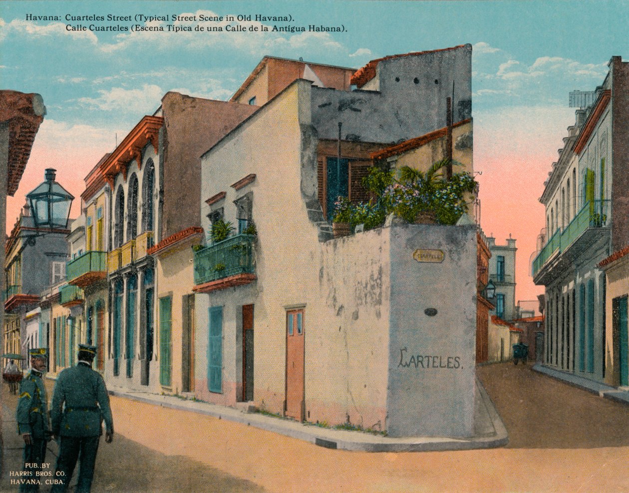 Calle Cuarteles, typická pouliční scéna ve staré Havaně na Kubě, c1920 od Unbekannt