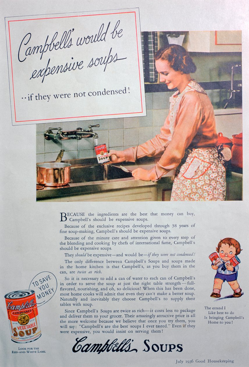 Reklama na polévky Campbells, 1936 od Unbekannt
