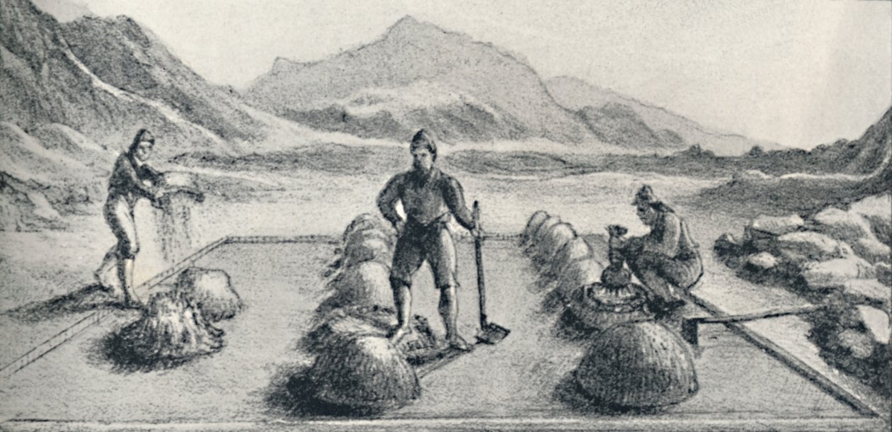 Cancha De Beneficiar, neboli způsob sloučení zlata a stříbra, c1826, 1911 od Unbekannt