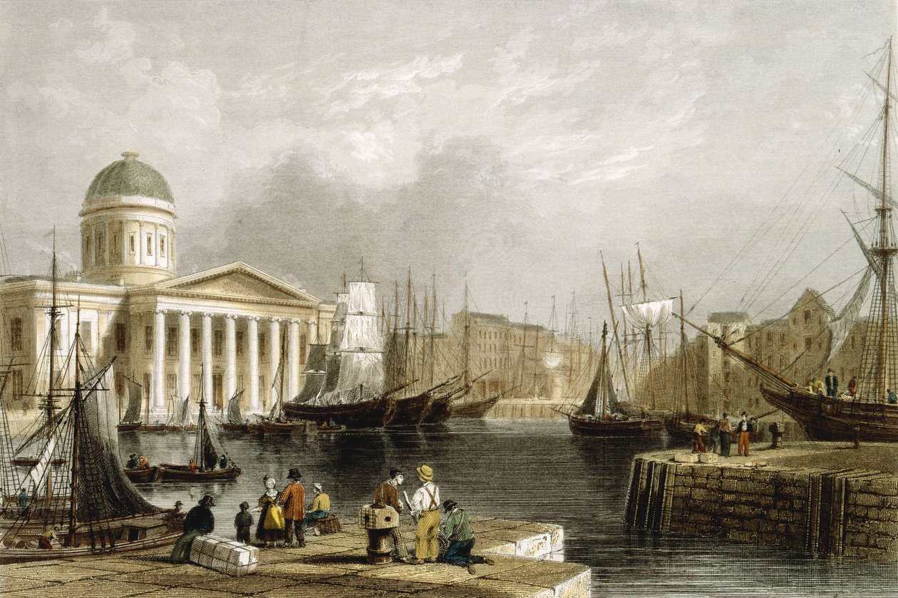 Canning Dock, Liverpool, ukazující Custom House, 1841 od Unbekannt