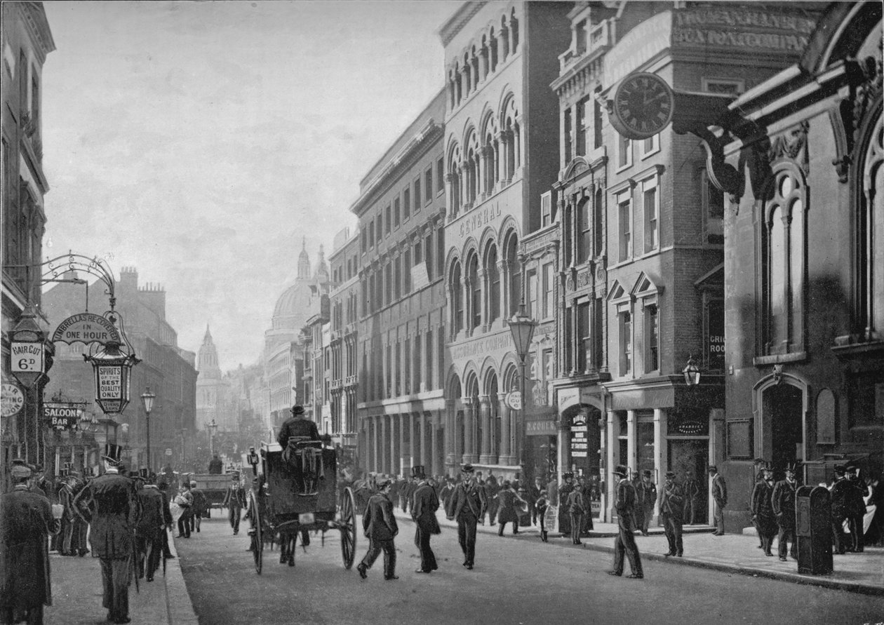 Cannon Street, při pohledu na západ, City of London, c1910 1911 od Unbekannt