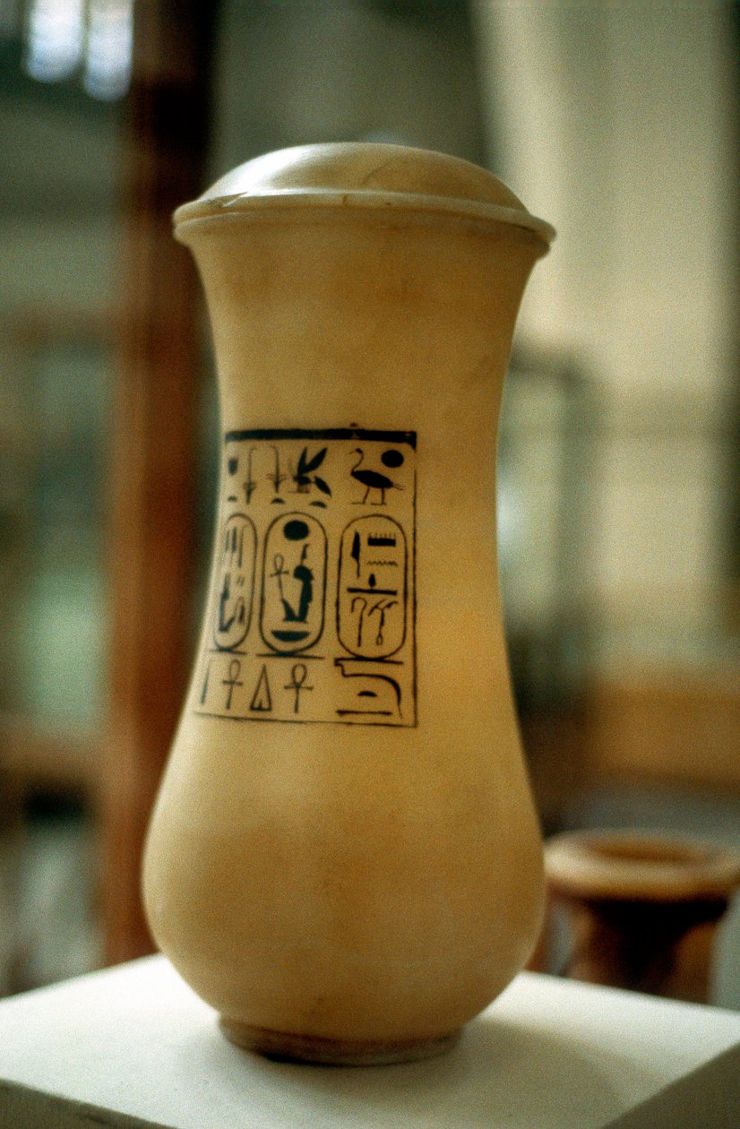 Kanopská nádoba, nádoba používaná k pohřbívání balzamovaných vnitřností, starověký Egypt od Unbekannt