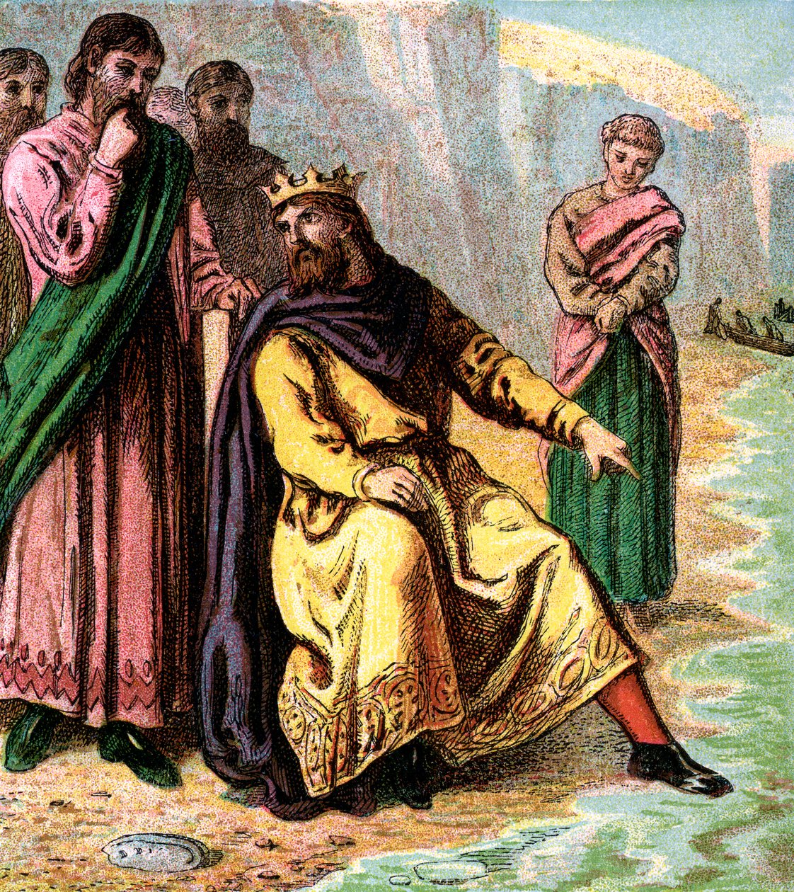 Canute a jeho dvořané, 11. století, c1850 od Unbekannt