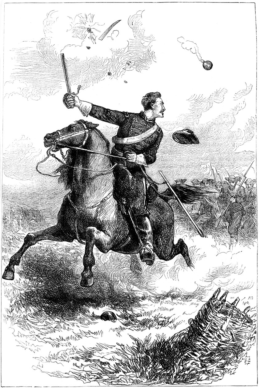 Kapitán Northrop vede útok v Knoxville, Tennessee, Americká občanská válka, 1863 c1880 od Unbekannt