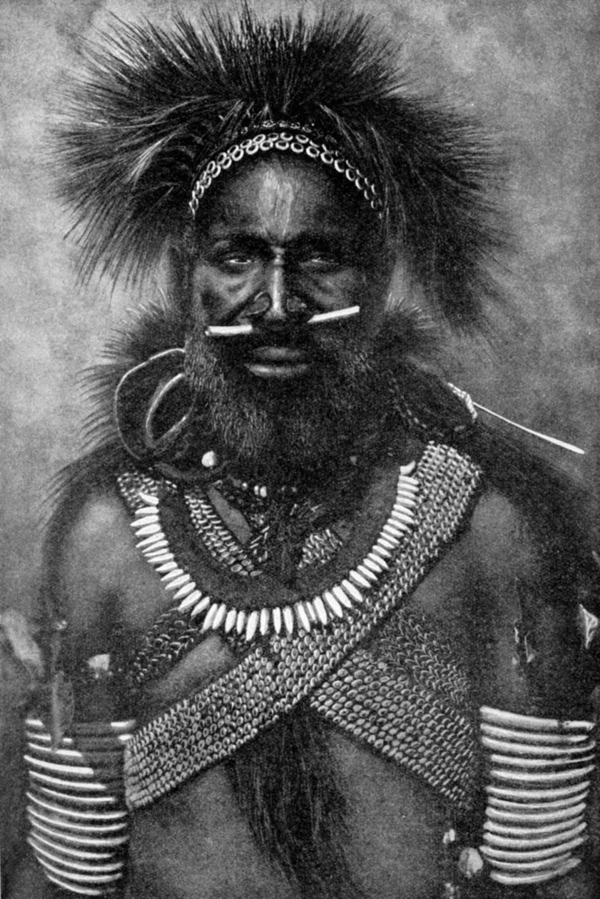 Kapitán společnosti kanibalských bojovníků, Nová Guinea, 1922 od Unbekannt