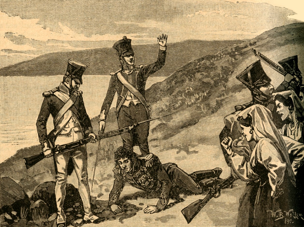Zajetí francouzského maršála Joachima Murata, Kalábrie, Itálie, 1815 c1890. od Unbekannt