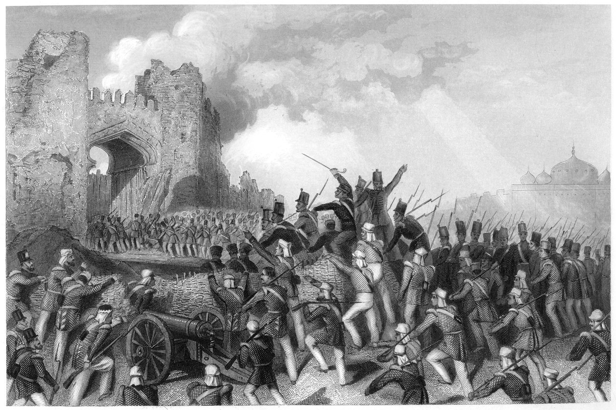 Dobytí kašmírské brány, útok na Dillí, 1857, c1860 od Unbekannt