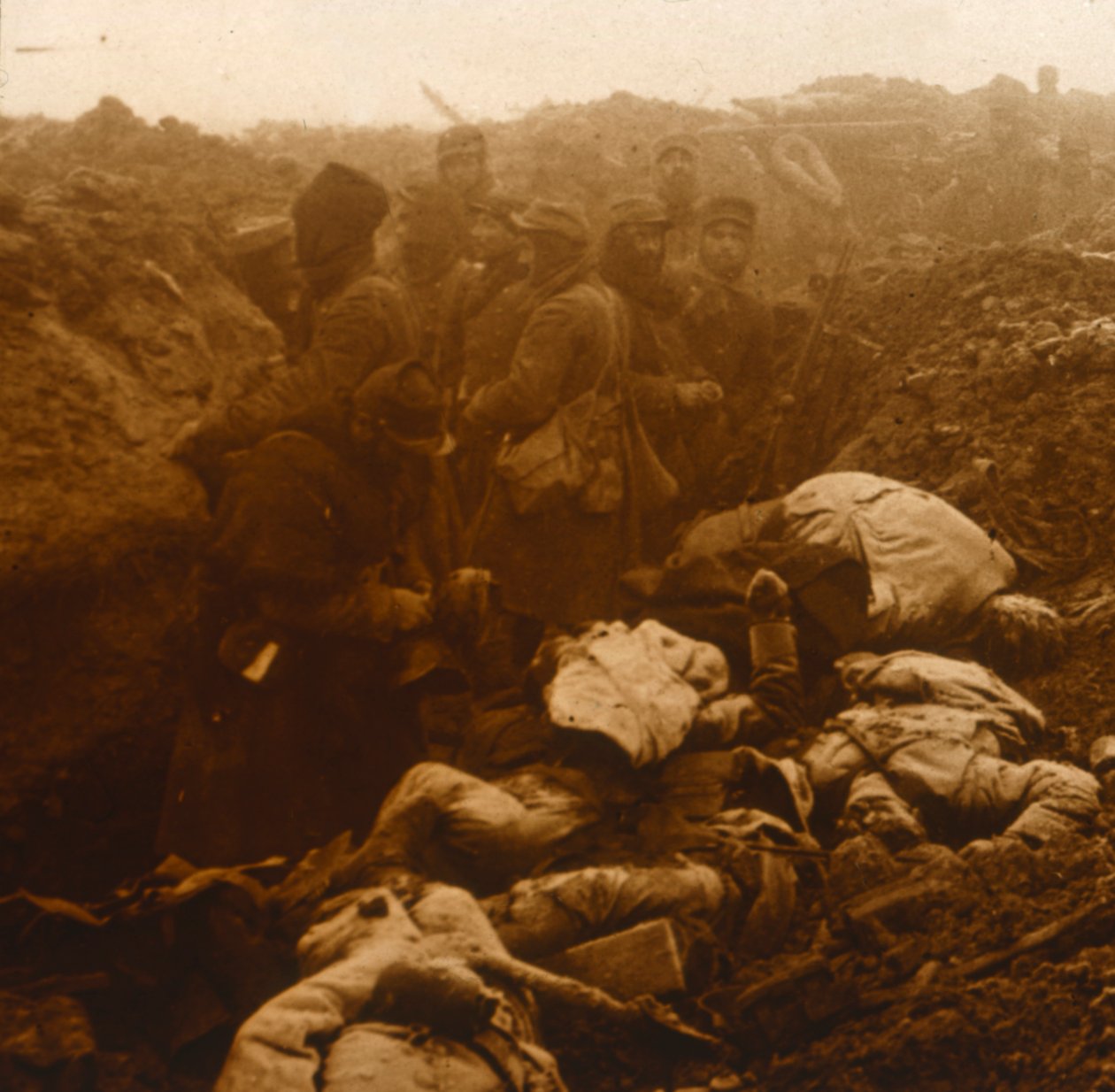 Dobyté zákopy, Les Éparges, severní Francie, c1914-c1918. od Unbekannt