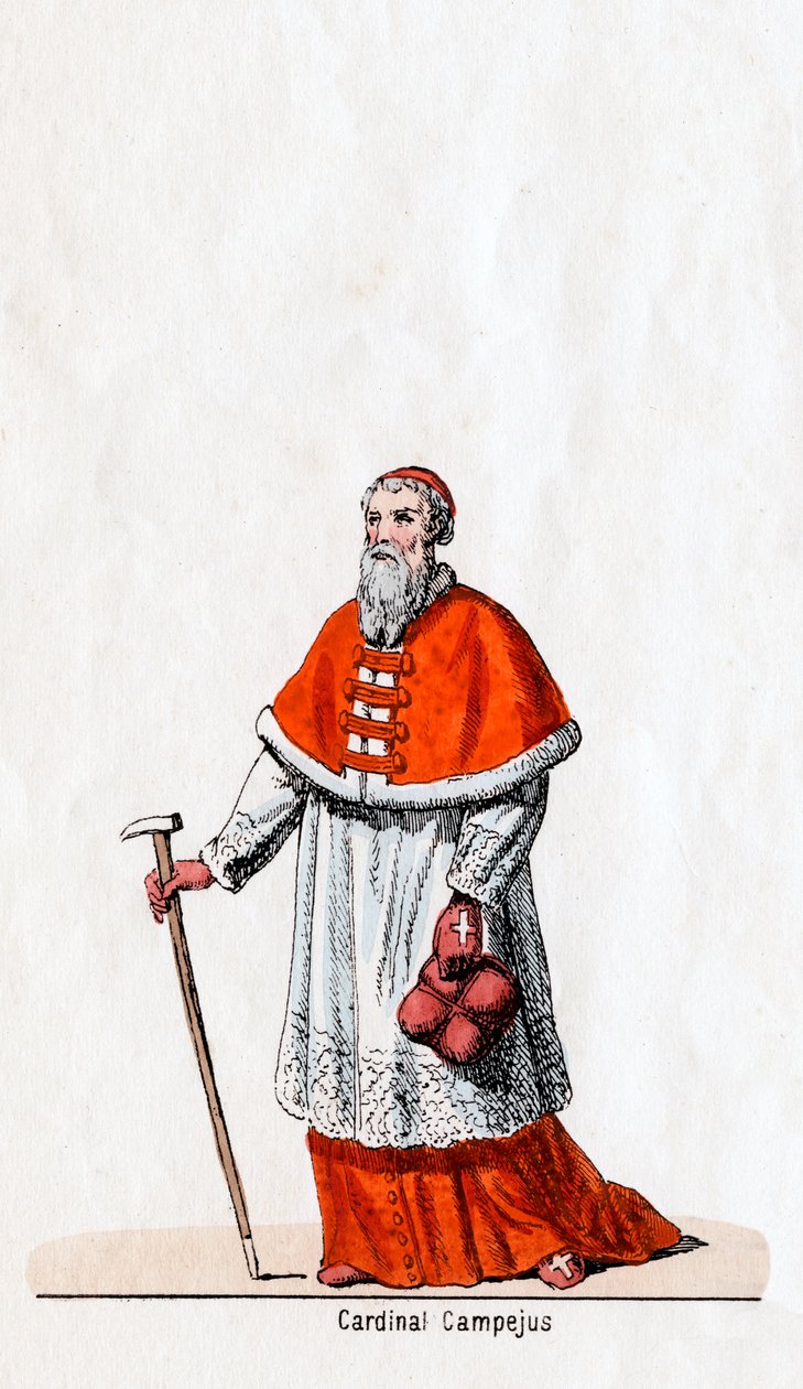 Cardinal Campus, návrh kostýmů pro Shakespearovu hru, Jindřich VIII., 19. století od Unbekannt