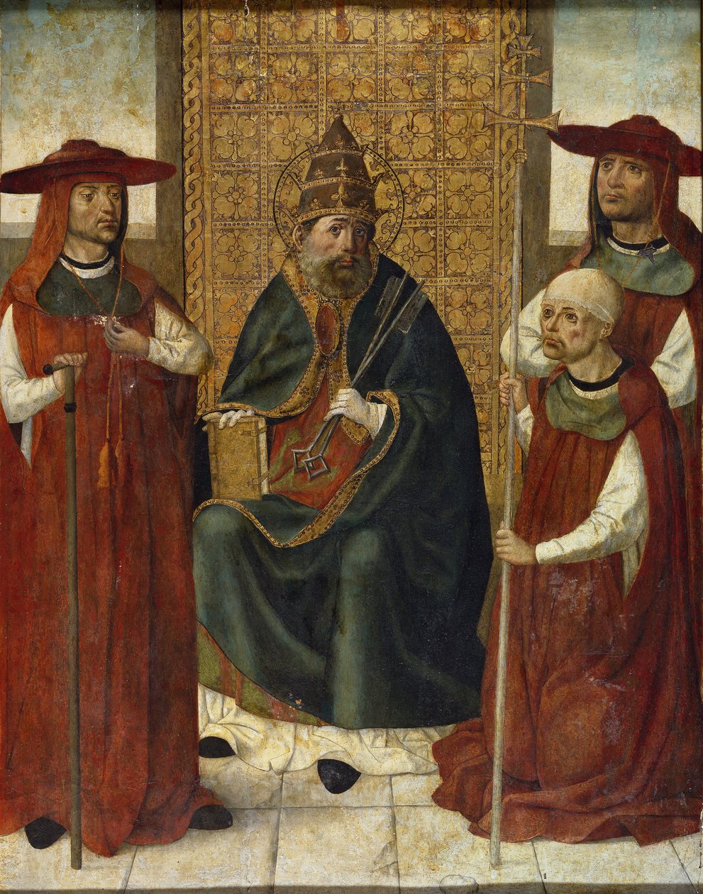 Kardinál Pedro González de Mendoza 1428-1495 se modlí před svatým Petrem, 1490-1495 od Unbekannt