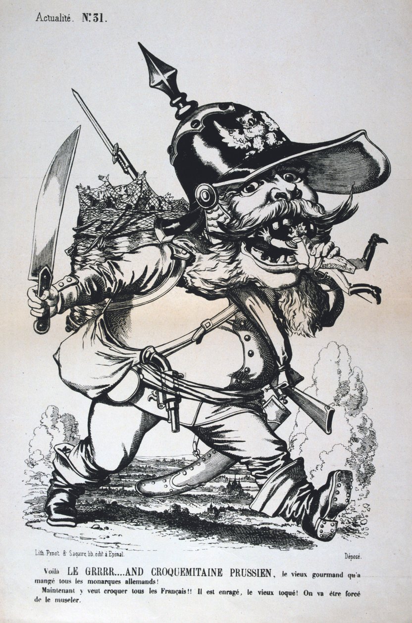 Karikatura Wilhelma I. Pruského, francouzsko-pruská válka, 1870-1871. od Unbekannt