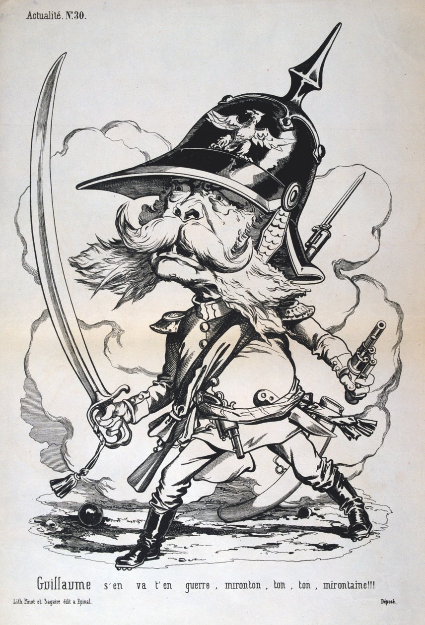 Karikatura Wilhelma I. Pruského, francouzsko-pruská válka, 1870-1871. od Unbekannt