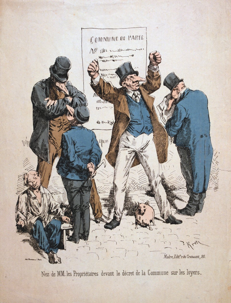 Karikatura majitelů, Pařížská komuna, 1871. od Unbekannt