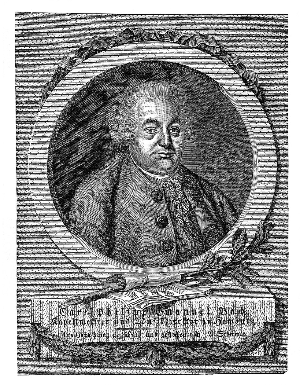 Carl Philipp Emanuel Bach 1714-1788, německý skladatel a hudebník od Unbekannt